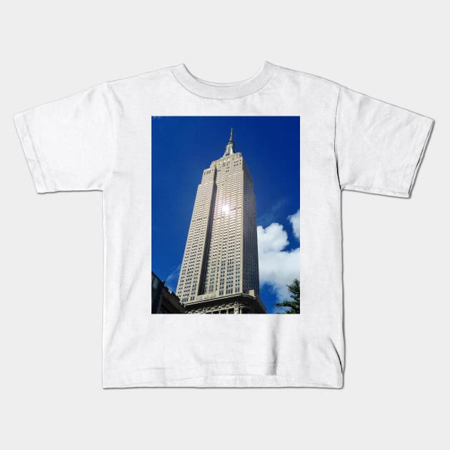 Empire State Building Manhattan New York City Kids T-Shirt by eleonoraingrid